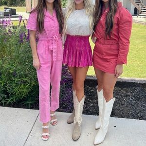 Pink Denim Jumpsuit